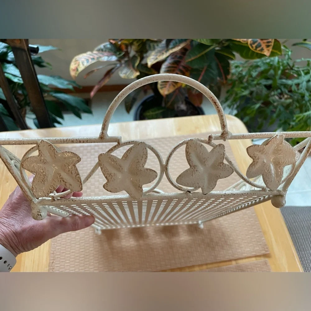 Metal Vanity - layering Tray delicate design, footed, rectangle great catchall